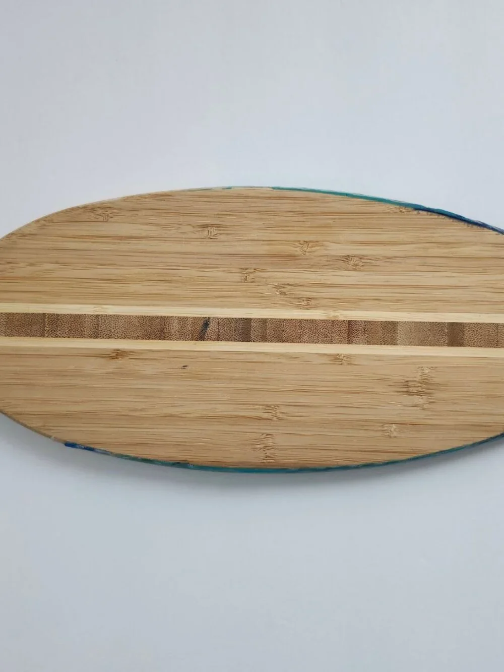 Bamboo Surfboard Epoxy Resin Ocean Wave Beach Wall Art Coastal 14.25